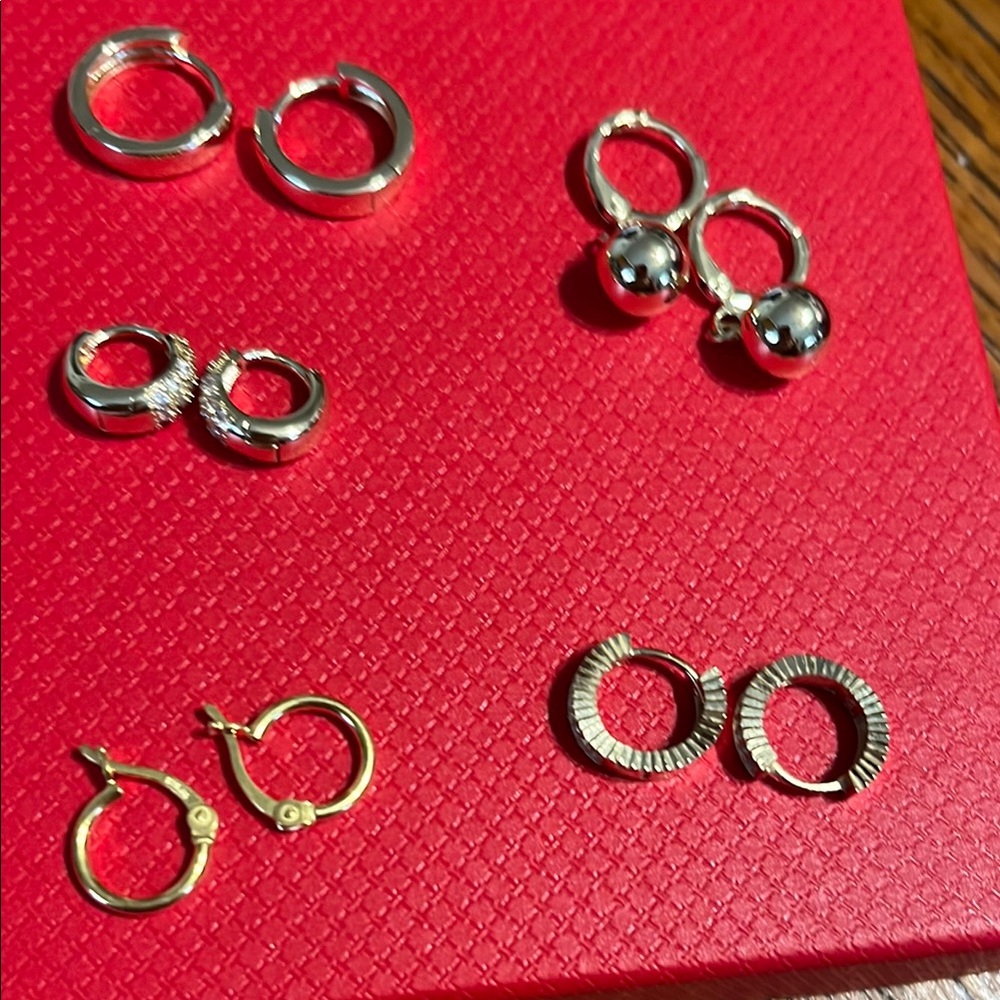 Elegant  Gold filled Hoop Earrings Set